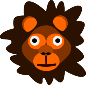 Brown Cartoon Lion Head Clip Art